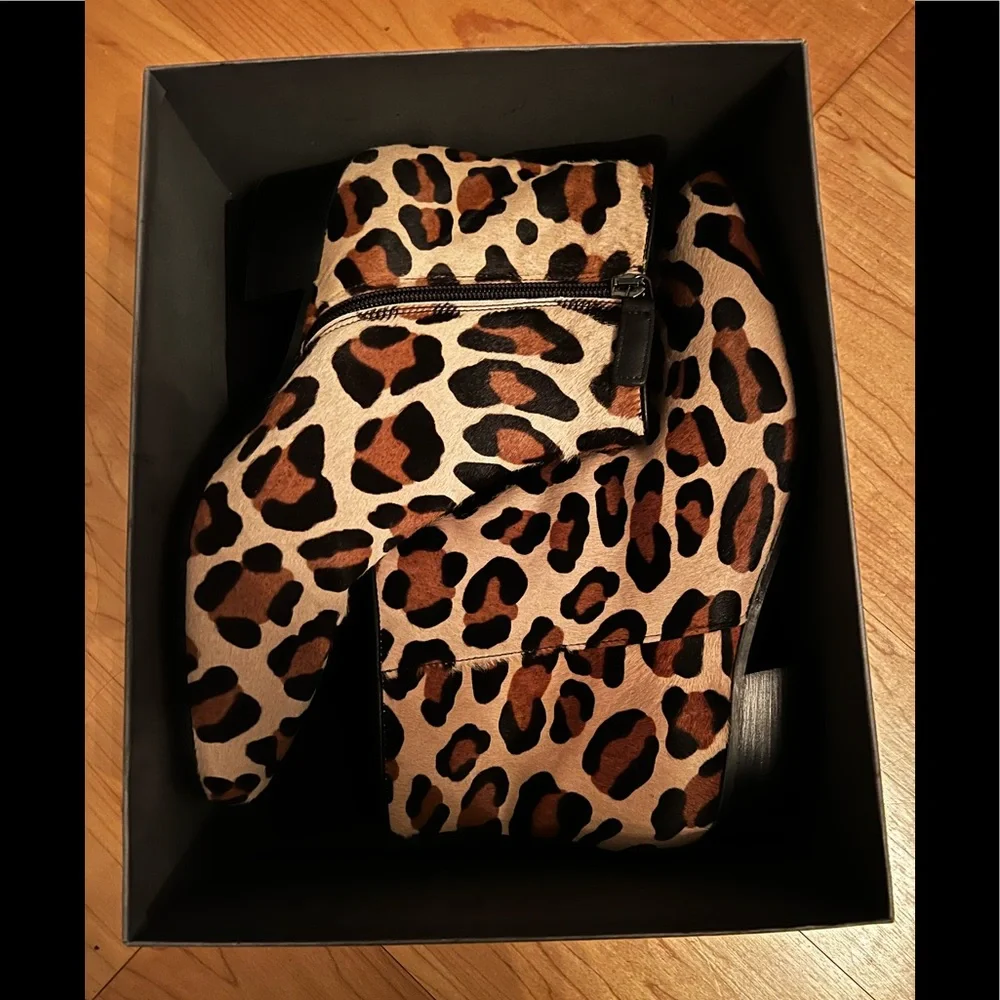 AQUATALIA NEW IN BOX FUOCO WATER RESISTANT LEOPARD CALF HAIR BOOTIES 🐆